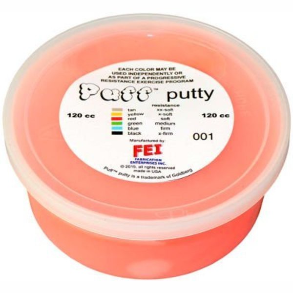 Fabrication Enterprises Puff LiTE Color-Coded Exercise Putty, Soft, Red, 120cc 10-1422